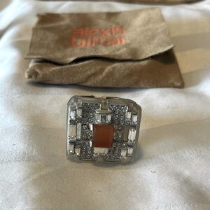 Alexis Bittar Lucite & Rhinestone Ring NEVER WORN